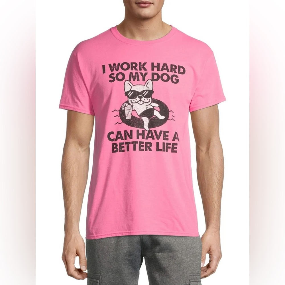 “Work for My Dog” French Bulldog Graphic T-Shirt